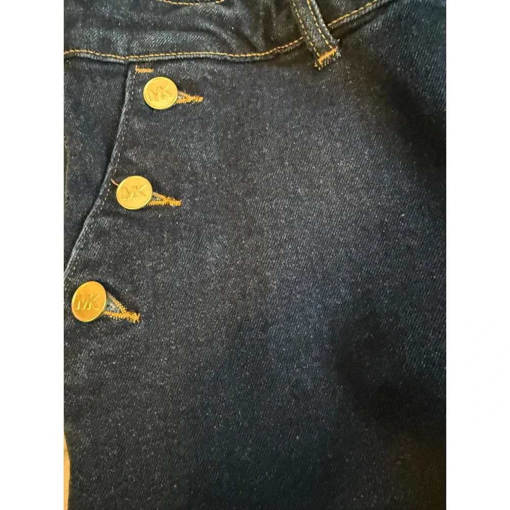 Michael Kors Dark Blue Denim Jeans with Gold Buttons